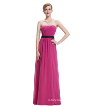 Starzz trägerlos aus Schulter tief rosa lange Chiffon Brautjungfer Kleid Muster ST000066-3